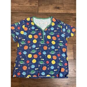 Little Sleepies Sz 3XL Short Sleeve Sleep Shirt Pajama Top Planets
